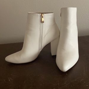 Lulu’s white ankle booties